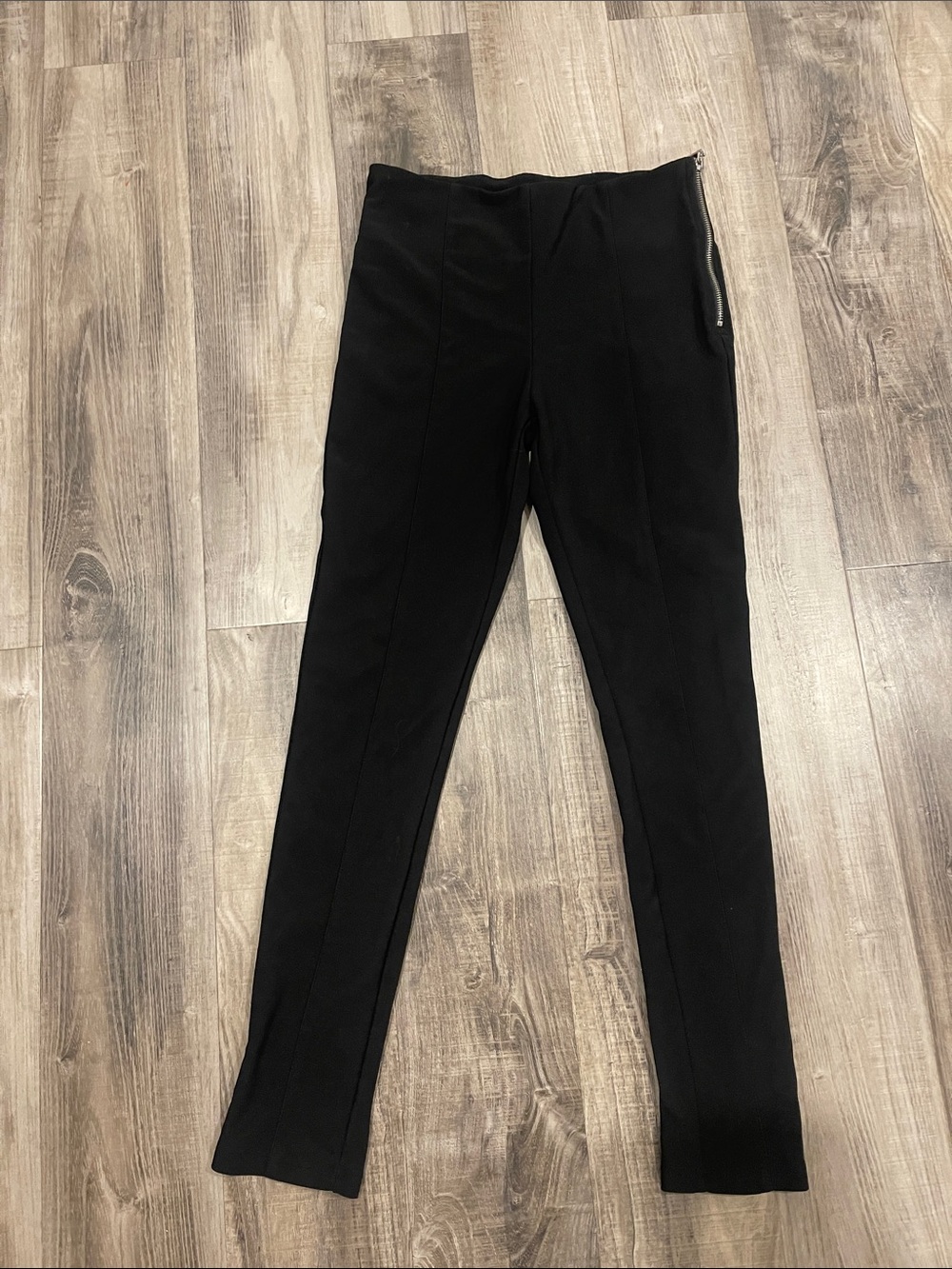 Forever 21 Black Kids Ponte Leggings with Side Zip